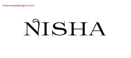 Flourishes Name Tattoo Designs Nisha Printable