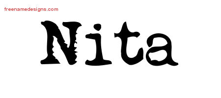Vintage Writer Name Tattoo Designs Nita Free Lettering