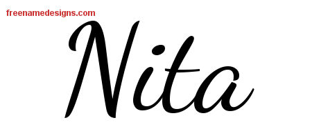 Lively Script Name Tattoo Designs Nita Free Printout