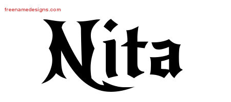 Gothic Name Tattoo Designs Nita Free Graphic