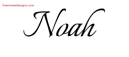 Calligraphic Name Tattoo Designs Noah Free Graphic