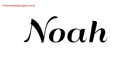 Art Deco Name Tattoo Designs Noah Graphic Download