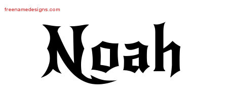 Gothic Name Tattoo Designs Noah Download Free