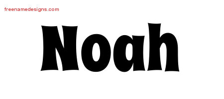 Groovy Name Tattoo Designs Noah Free
