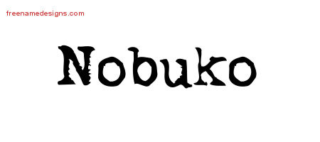 Vintage Writer Name Tattoo Designs Nobuko Free Lettering