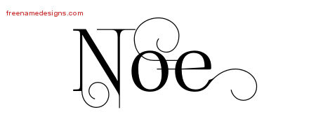 Decorated Name Tattoo Designs Noe Free Lettering