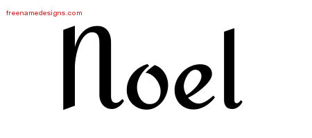 Calligraphic Stylish Name Tattoo Designs Noel Free Graphic