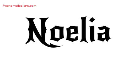 Gothic Name Tattoo Designs Noelia Free Graphic