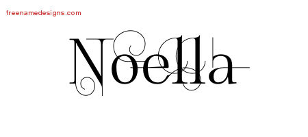 Decorated Name Tattoo Designs Noella Free