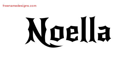 Gothic Name Tattoo Designs Noella Free Graphic