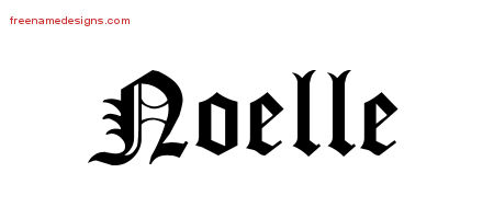 Blackletter Name Tattoo Designs Noelle Graphic Download