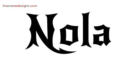Gothic Name Tattoo Designs Nola Free Graphic