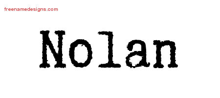 Typewriter Name Tattoo Designs Nolan Free Printout