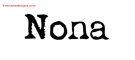 Vintage Writer Name Tattoo Designs Nona Free Lettering