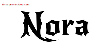 Gothic Name Tattoo Designs Nora Free Graphic