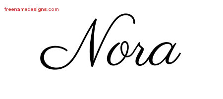 Classic Name Tattoo Designs Nora Graphic Download