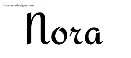 Calligraphic Stylish Name Tattoo Designs Nora Download Free