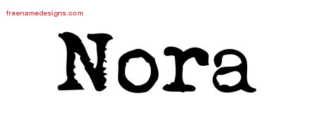 Vintage Writer Name Tattoo Designs Nora Free Lettering