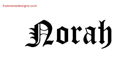 Blackletter Name Tattoo Designs Norah Graphic Download