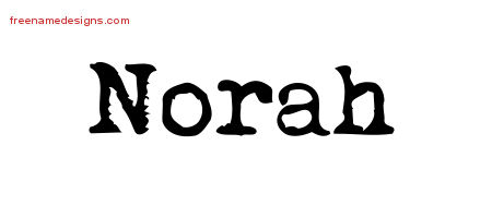 Vintage Writer Name Tattoo Designs Norah Free Lettering