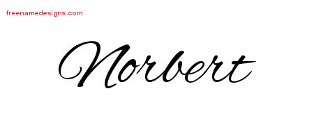 Cursive Name Tattoo Designs Norbert Free Graphic