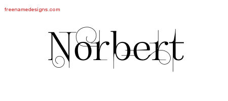 Decorated Name Tattoo Designs Norbert Free Lettering