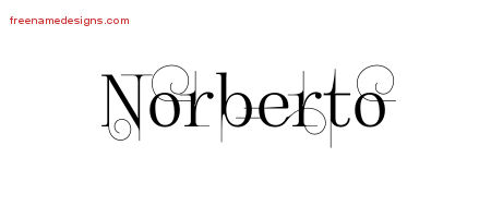 Decorated Name Tattoo Designs Norberto Free Lettering