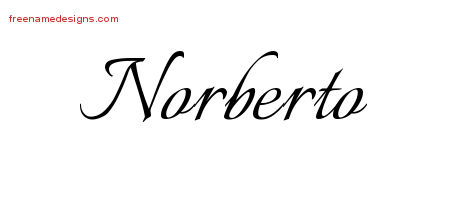 Calligraphic Name Tattoo Designs Norberto Free Graphic