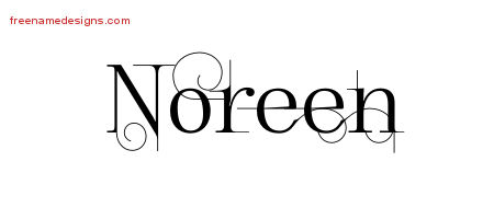 Decorated Name Tattoo Designs Noreen Free