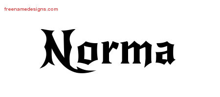 Gothic Name Tattoo Designs Norma Free Graphic