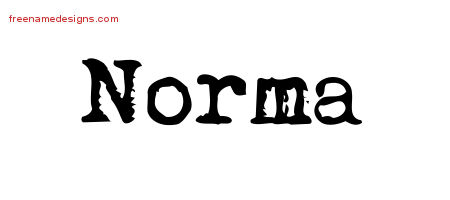 Vintage Writer Name Tattoo Designs Norma Free Lettering