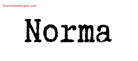 Typewriter Name Tattoo Designs Norma Free Download