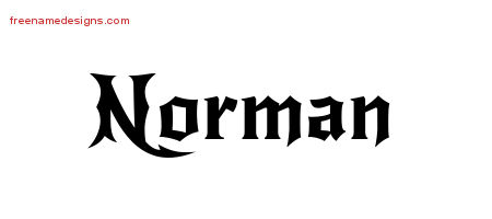 Gothic Name Tattoo Designs Norman Free Graphic