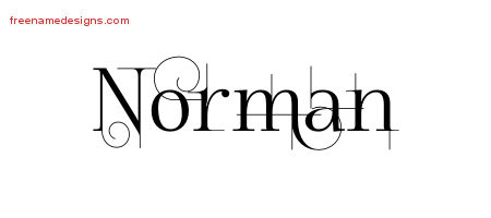 Decorated Name Tattoo Designs Norman Free Lettering