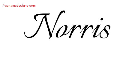 Calligraphic Name Tattoo Designs Norris Free Graphic