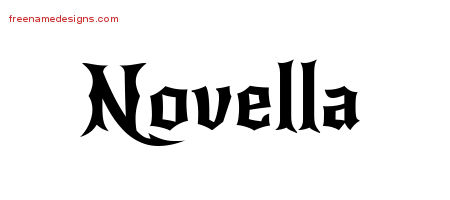 Gothic Name Tattoo Designs Novella Free Graphic