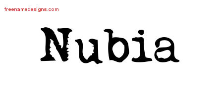 Vintage Writer Name Tattoo Designs Nubia Free Lettering