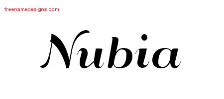 Art Deco Name Tattoo Designs Nubia Printable