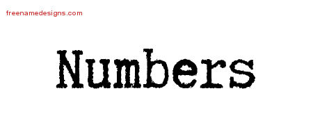 Typewriter Name Tattoo Designs Numbers Free Download