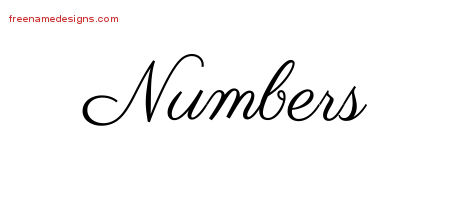 Classic Name Tattoo Designs Numbers Graphic Download