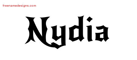 Gothic Name Tattoo Designs Nydia Free Graphic