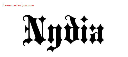 Old English Name Tattoo Designs Nydia Free