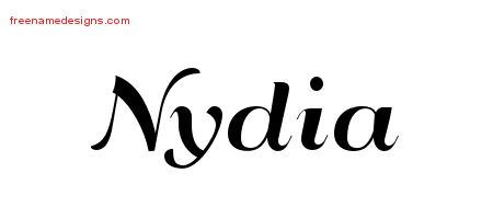 Art Deco Name Tattoo Designs Nydia Printable