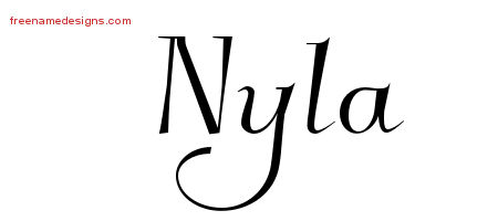 Elegant Name Tattoo Designs Nyla Free Graphic