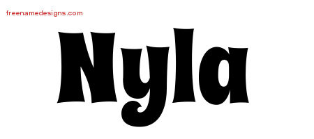 Groovy Name Tattoo Designs Nyla Free Lettering