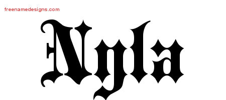 Old English Name Tattoo Designs Nyla Free