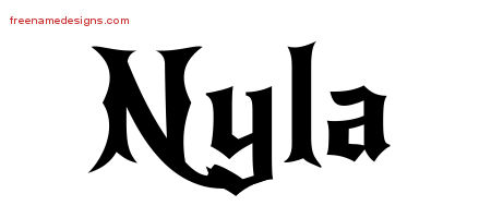 Gothic Name Tattoo Designs Nyla Free Graphic