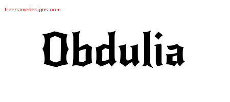 Gothic Name Tattoo Designs Obdulia Free Graphic