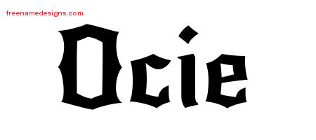 Gothic Name Tattoo Designs Ocie Free Graphic