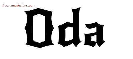 Gothic Name Tattoo Designs Oda Free Graphic